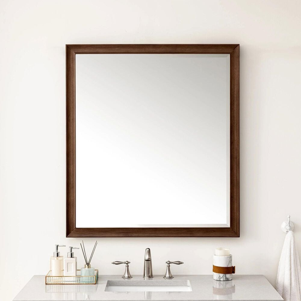 James Martin Vanities Glenbrooke 36&quot; Rectangular Mirror in Mid-Century Walnut, , large