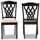 Baxton Studio Delilah Side Chair with Sand Cushion in Dark Brown (Set of 2), , large