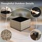 HOMLUX Outdoor Wicker Square Coffee Table with Umbrella Hole in Brown, , large