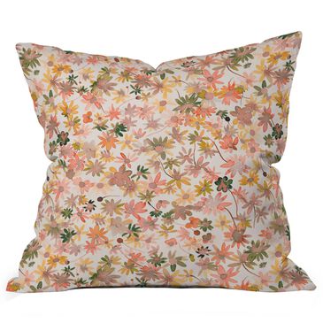 Deny Designs Daisies Countryside 18" Square Outdoor Throw Pillow in Coral, , large