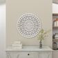 Maple and Jade 36" x 36" Flowers Wall Decor in Distressed White, , large