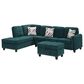 HOMLUX 94.49" L-Shaped Modular Sectional Sofa with Storage Ottoman and Cup Holders in Green, , large