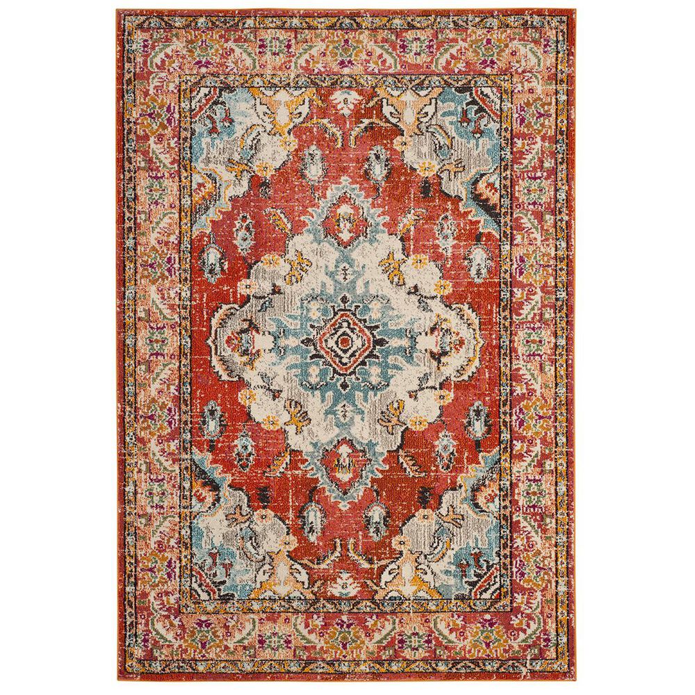 Safavieh Monaco MNC243H-4 4&#39; x 5&#39;7&quot; Orange/Light Blue Area Rug, , large