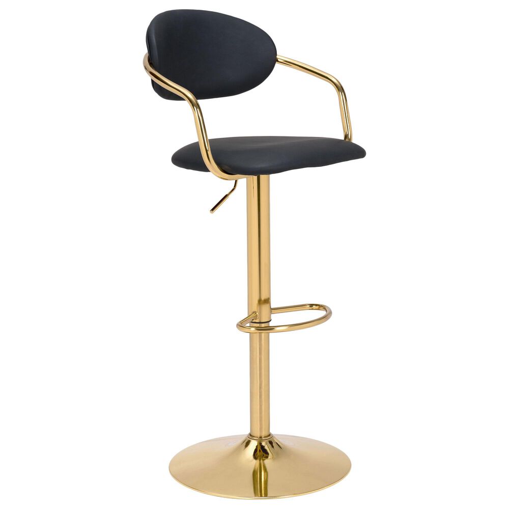 Zuo Modern Gusto Bar Chair in Black and Gold, , large