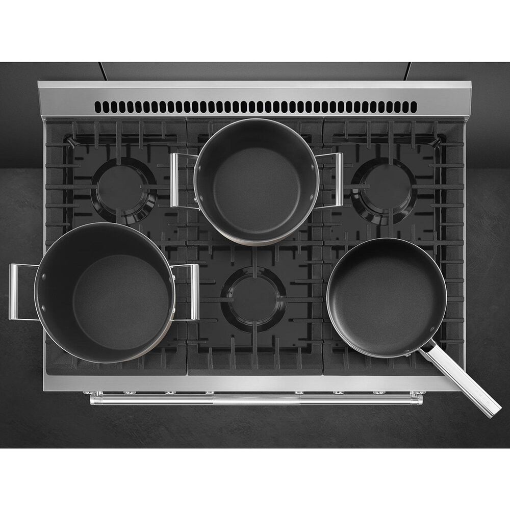 SMEG 4.45 Cu. Ft. Freestanding Dual Fuel Range in Stainless Steel, , large