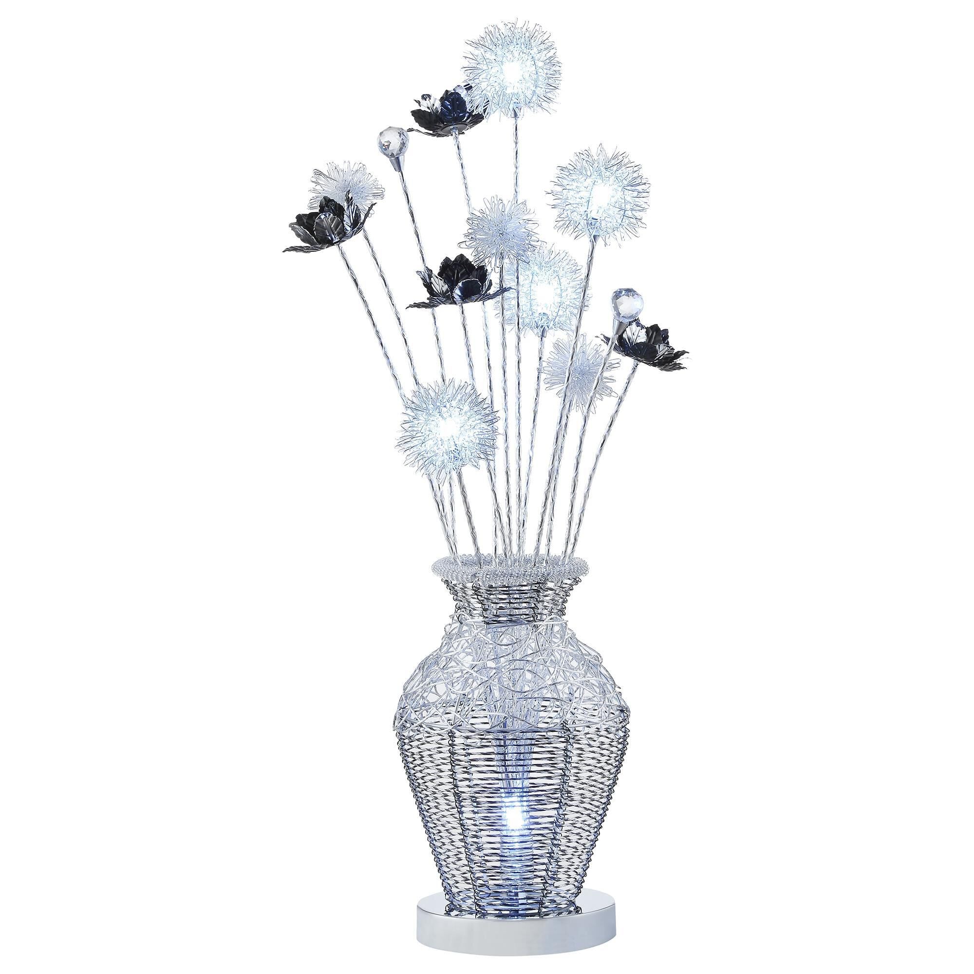 Anthony California 33 LED Table Lamp with Flower Arrangement in Chrome NFM