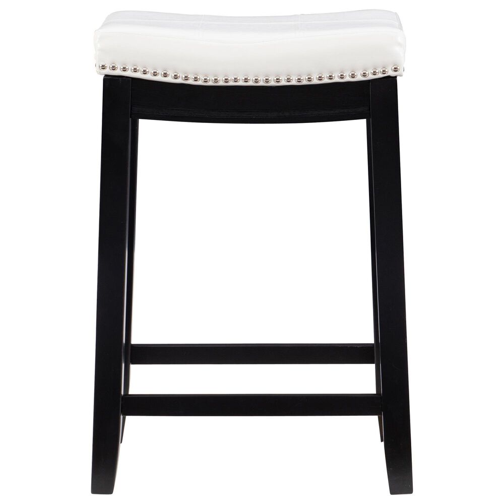 Linon Home Decor Claridge Counter Stool with White Cushion in Black, , large