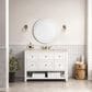 James Martin Vanities Breckenridge 48" Single Bathroom Vanity in Bright White with 3 cm Eternal Marfil Quartz Top and Rectangular Sink, , large