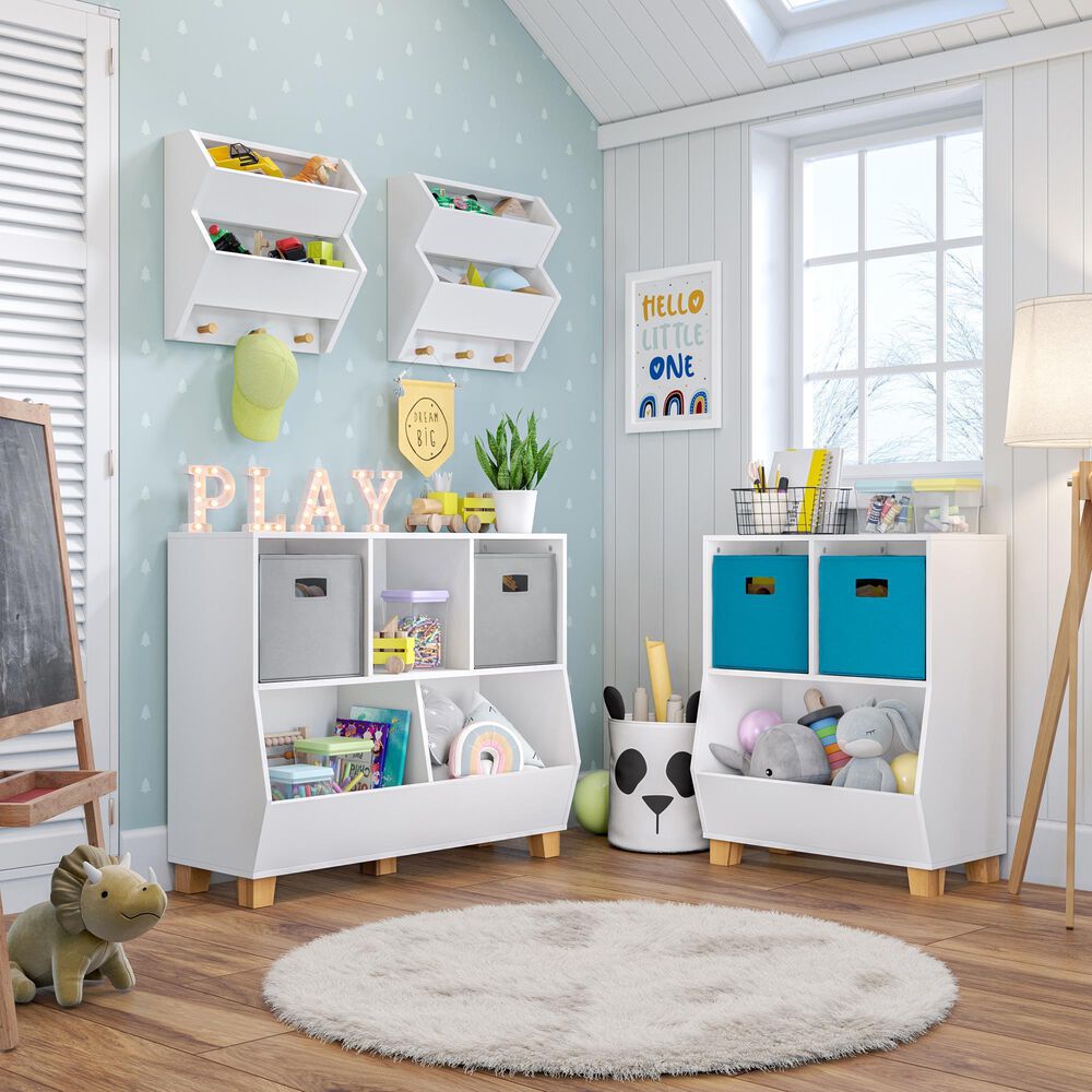 RiverRidge Home Catch-All 5-Cubby Toy Organizer in White, , large