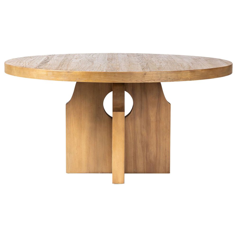 Four Hands Allandale Round Dining Table-Reclaimed Natural Elm-Natural Elm Veneer, , large