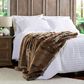 Timberlake Lavish Home Zobel Faux Marten Sable Throw in Amber Brown, , large