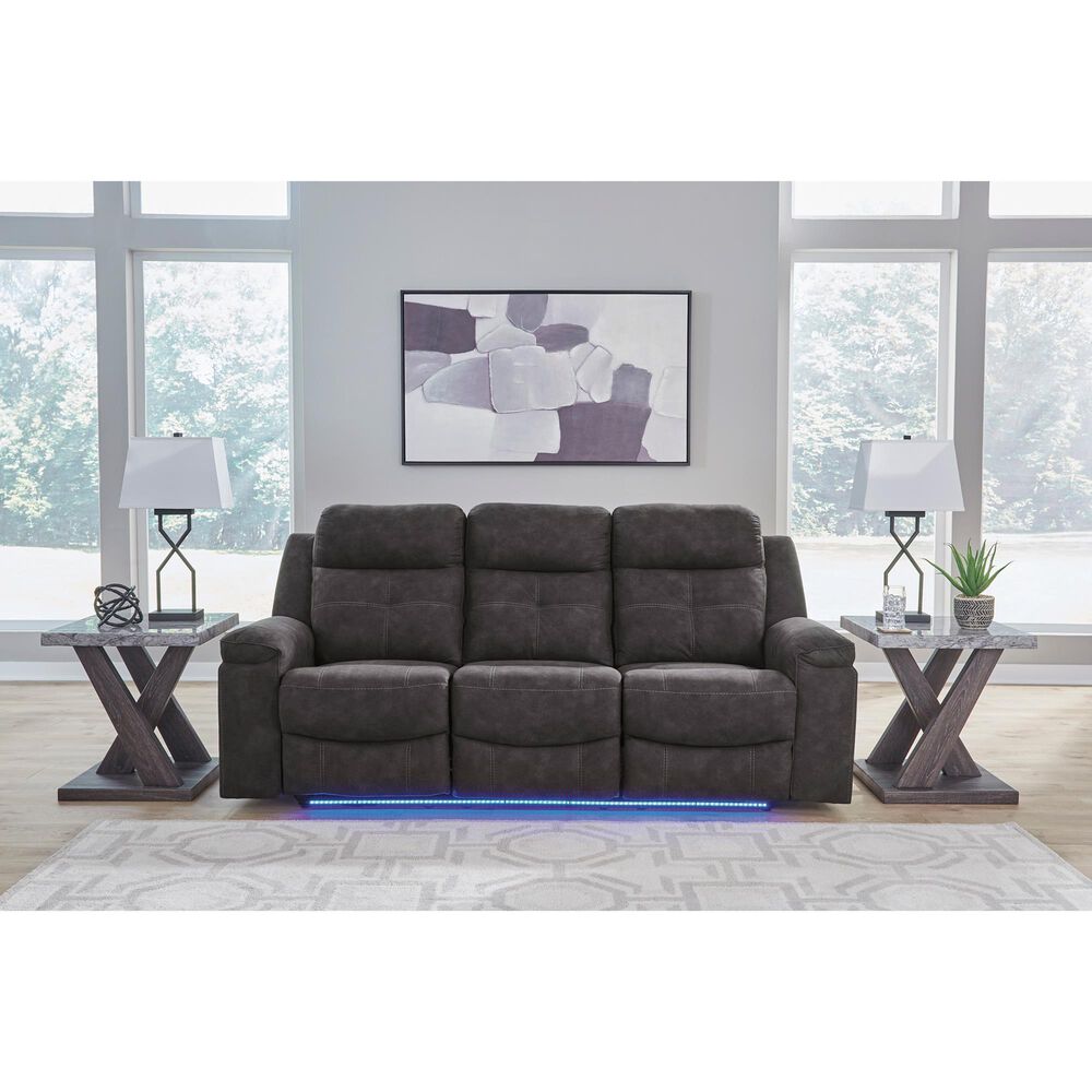 Ashley Brysonview Manual Reclining Sofa in Charcoal, , large