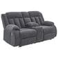 Ashley Observation Power Reclining Loveseat with Console in Steel Velvet, , large