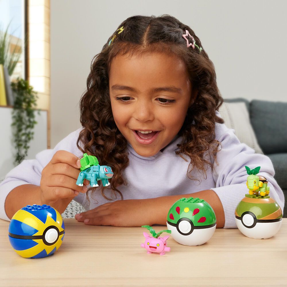 Mattel Pokemon Grass-Type Trainer Team Building Set in Multicolor, , large