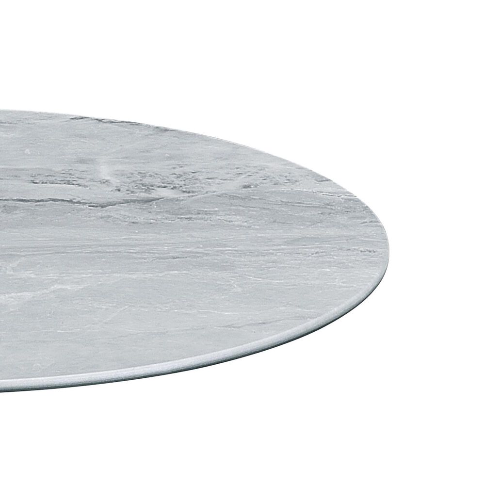 HOMLUX 17.5" End Table with Marble Textured Top in Gray and Black, , large