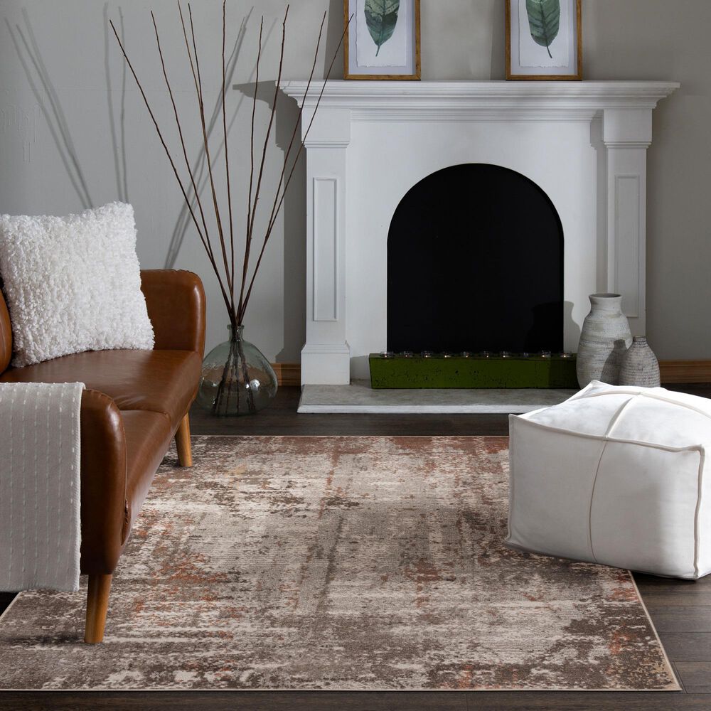 Central Oriental Heirloom Delores Champagne and Tan 7'10" x 9'10" Area Rug, , large
