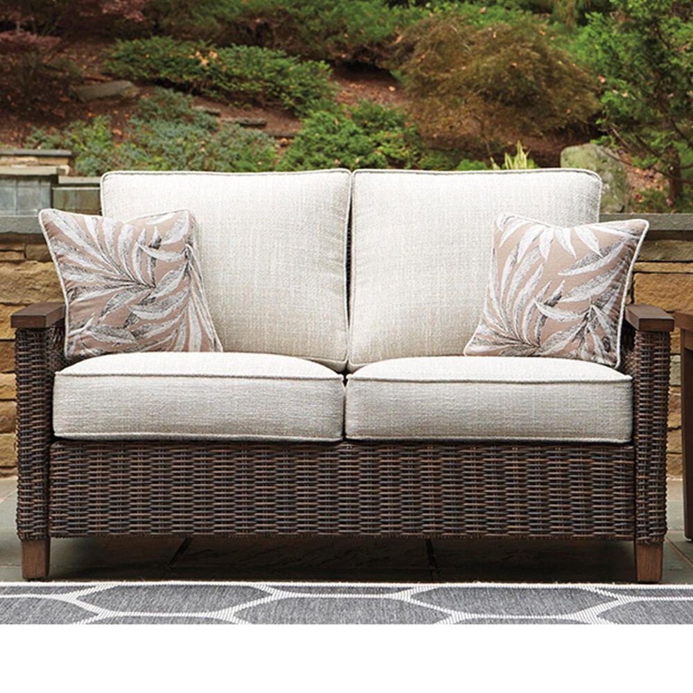 Ashley Paradise Trail Loveseat in Medium Brown, , large