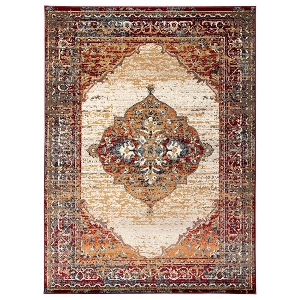 Amer Rugs Allure 8"9" x 11"9" Beige and Red Area Rug, , large