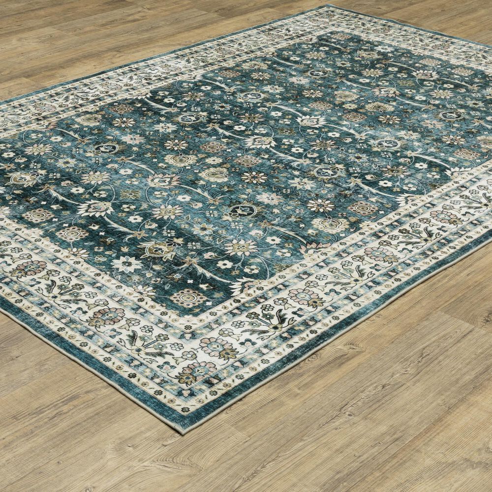 Oriental Weavers Sumter 5&#39; x 7&#39; Teal and Ivory Area Rug, , large