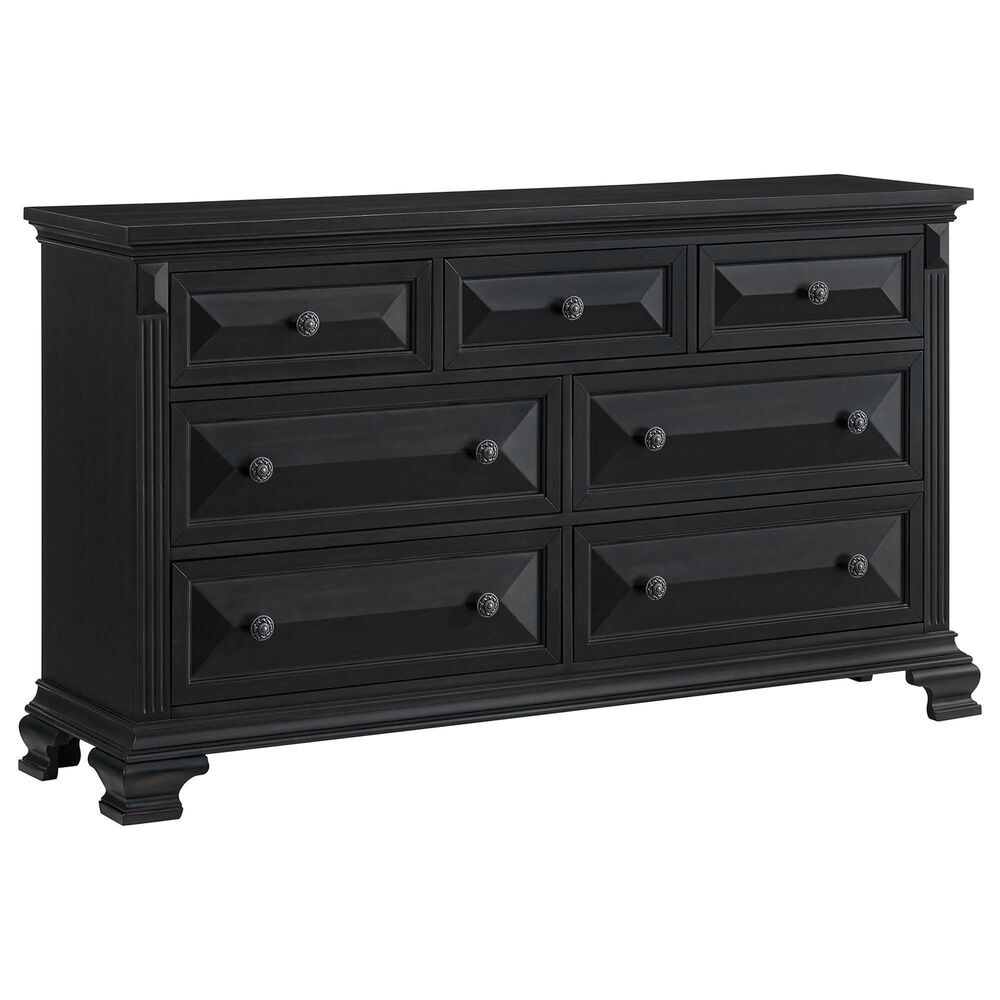 Mayberry Hill Bridgestone 7-Drawer Dresser and Mirror in Black, , large