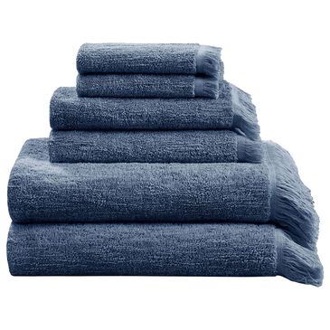 Hampton Park Nova Cotton Dobby Slub 6-Piece Towel Set in Navy, , large