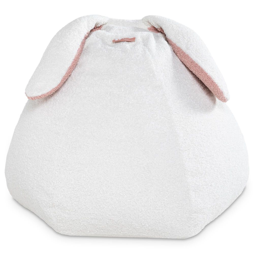 Jaxx HopSeat Bunny Oval Shaped Large Bean Bag Chair in Cloud White, , large