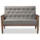 Baxton Studio Sorrento Stationary Loveseat in Grey, , large