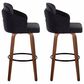 LumiSource Dahlia Swivel Counter Stool with Cream Velvet Upholstery in Walnut and Chrome (Set of 2), , large