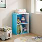 HOMLUX 2-Tier Cube Compact Storage Shelf Organizer Bookcase in Light Blue and White, , large