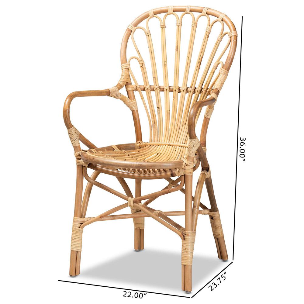 Baxton Studio Sheraton Arm Chair in Natural, , large