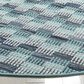 Safavieh Montauk Geometric 6" Round Turquoise and Multicolor Area Rug, , large