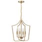 Creative Coop Constance 4-Light Candelabra Chandelier in Brushed Gold, , large