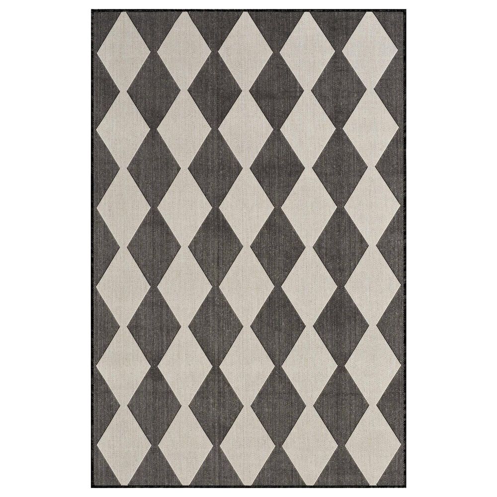 Nourison Positano Geometric Black 4" x 6" Indoor/Outdoor Area Rug, , large