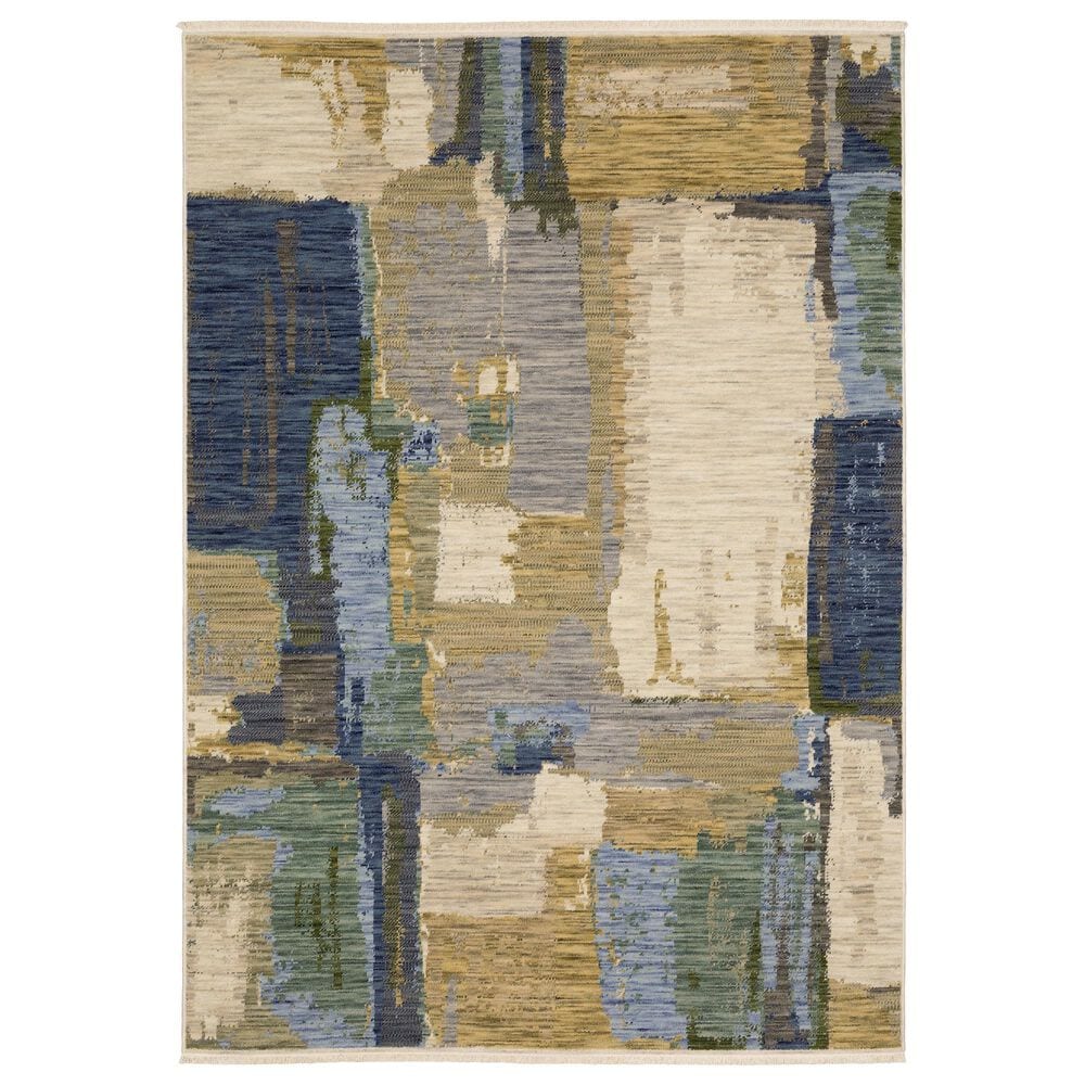 Oriental Weavers Soleri 7"10" x 10"10" Blue and Green Area Rug, , large