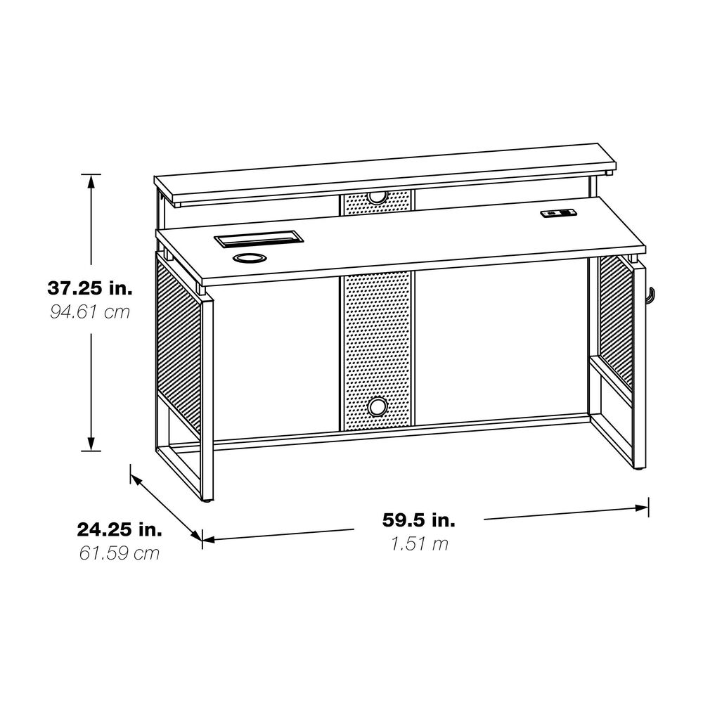 OSP Home Ace 60&quot; Desk with Hutch in River Oak, , large