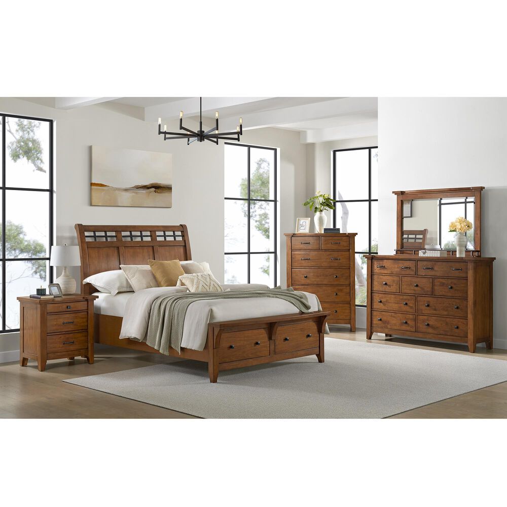 Mayberry Hill Gage 9 Drawer Dresser and Mirror in Chestnut, , large