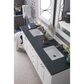 James Martin Vanities Palisades 72" Double Bathroom Vanity in Bright White with 3 cm Charcoal Soapstone Quartz Top and Rectangular Sinks, , large