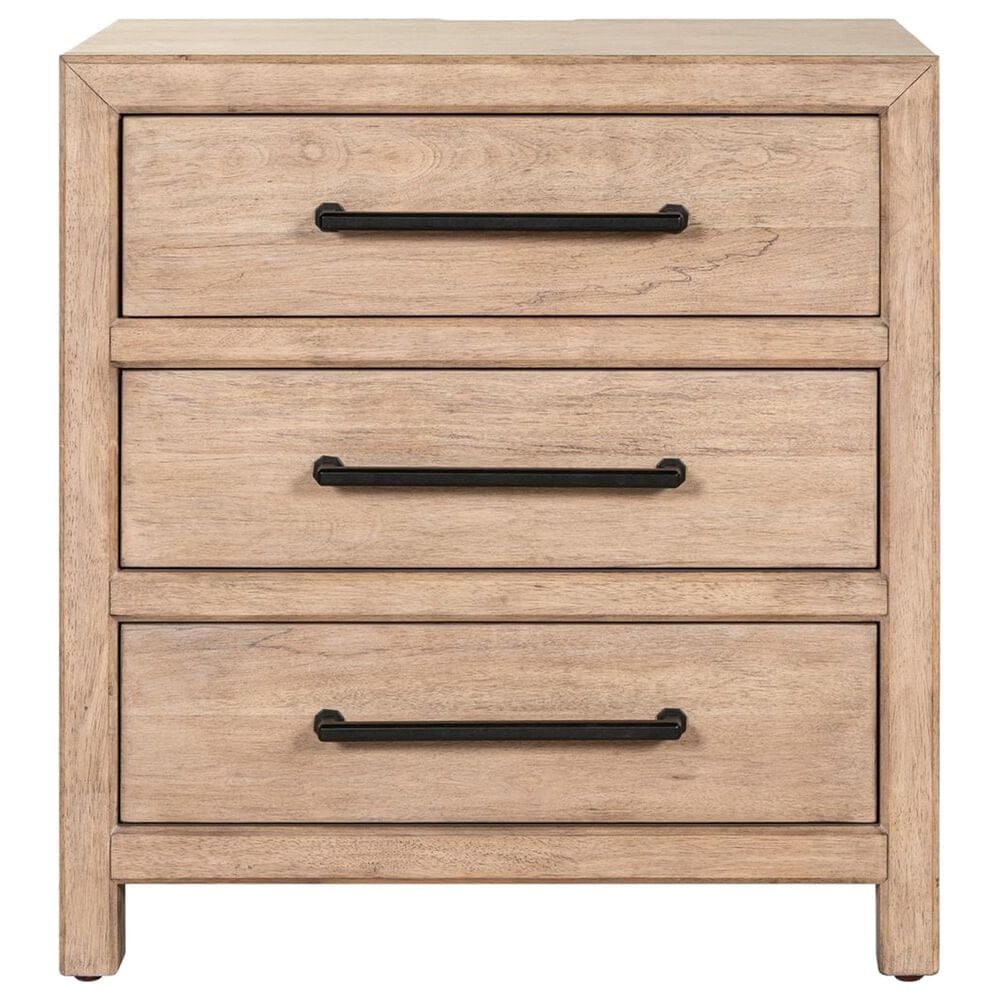 Belle Furnishings Proximity Place 3-Drawer Nightstand with Charging Station in Barley Buff, , large