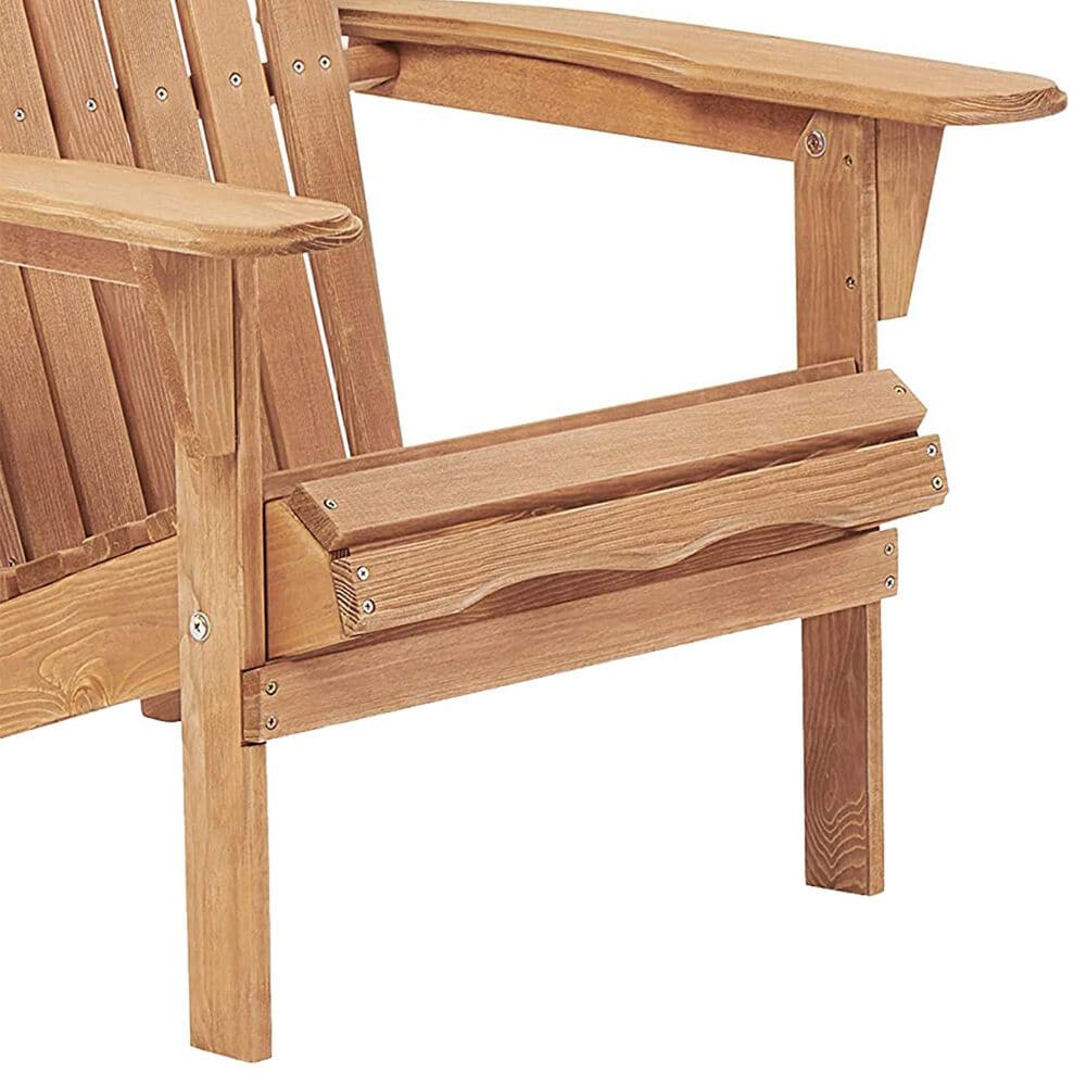 Hearth and Haven Outdoor Folding Adirondack Chair in Light Brown &#40;Set of 2&#41;, , large
