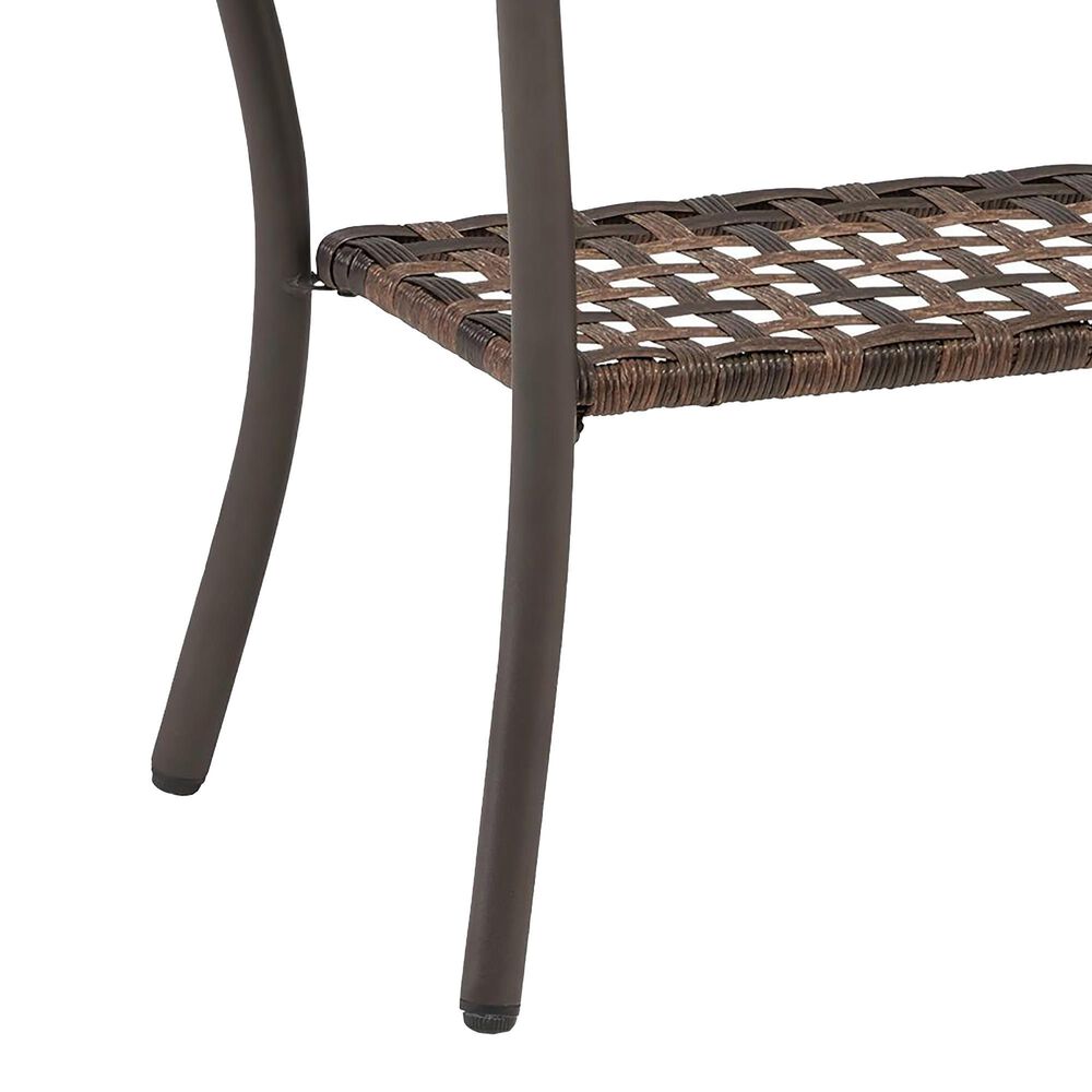 Sunwell Garden 34" Patio Rectangular Coffee Table with Glass Top in Brown, , large