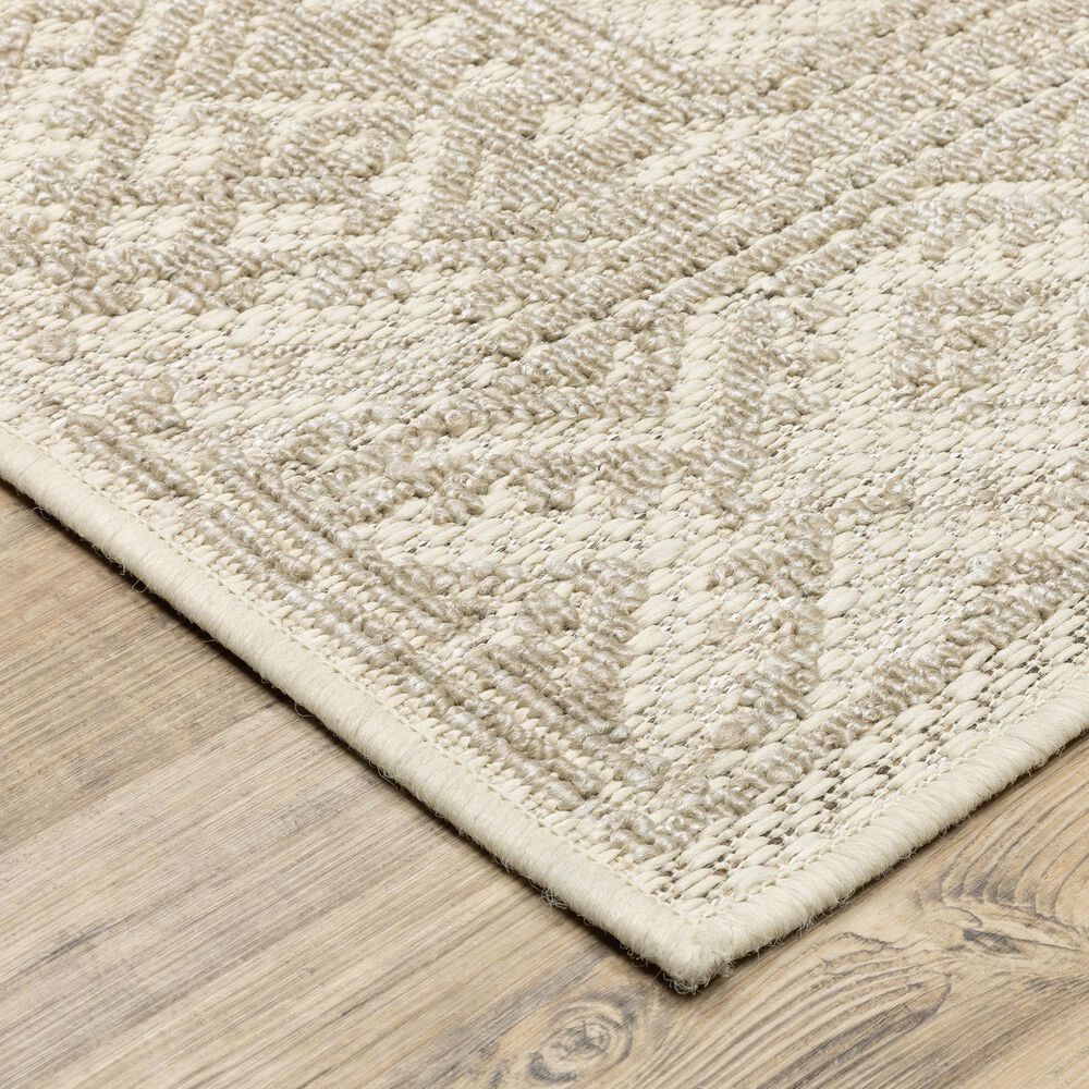 ROW by Oriental Weavers Zarina Southwestern Beige and Ivory 5'3" x 7'3" Indoor/Outdoor Area Rug, , large