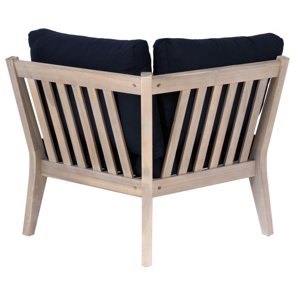 Linon Home Decor Teagon Patio Corner Chair in Navy, , large