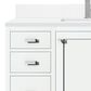 James Martin Vanities Addison 48" Single Bathroom Vanity in Glossy White with Single Hole 3 cm White Zeus Quartz Top and Rectangular Sink, , large