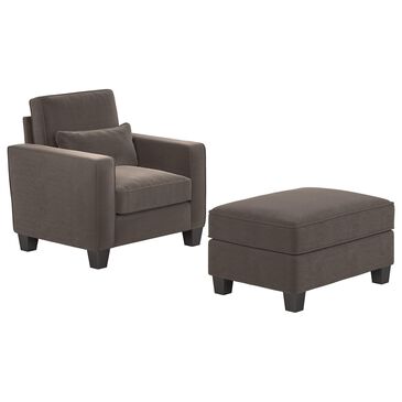 Bush Stockton Arm Chair and Ottoman in Chocolate Brown, , large