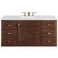 James Martin Vanities Amberly 48" Single Bathroom Vanity in Walnut with 3 cm Ethereal Noctis Quartz Top and Rectangular Sink, , large