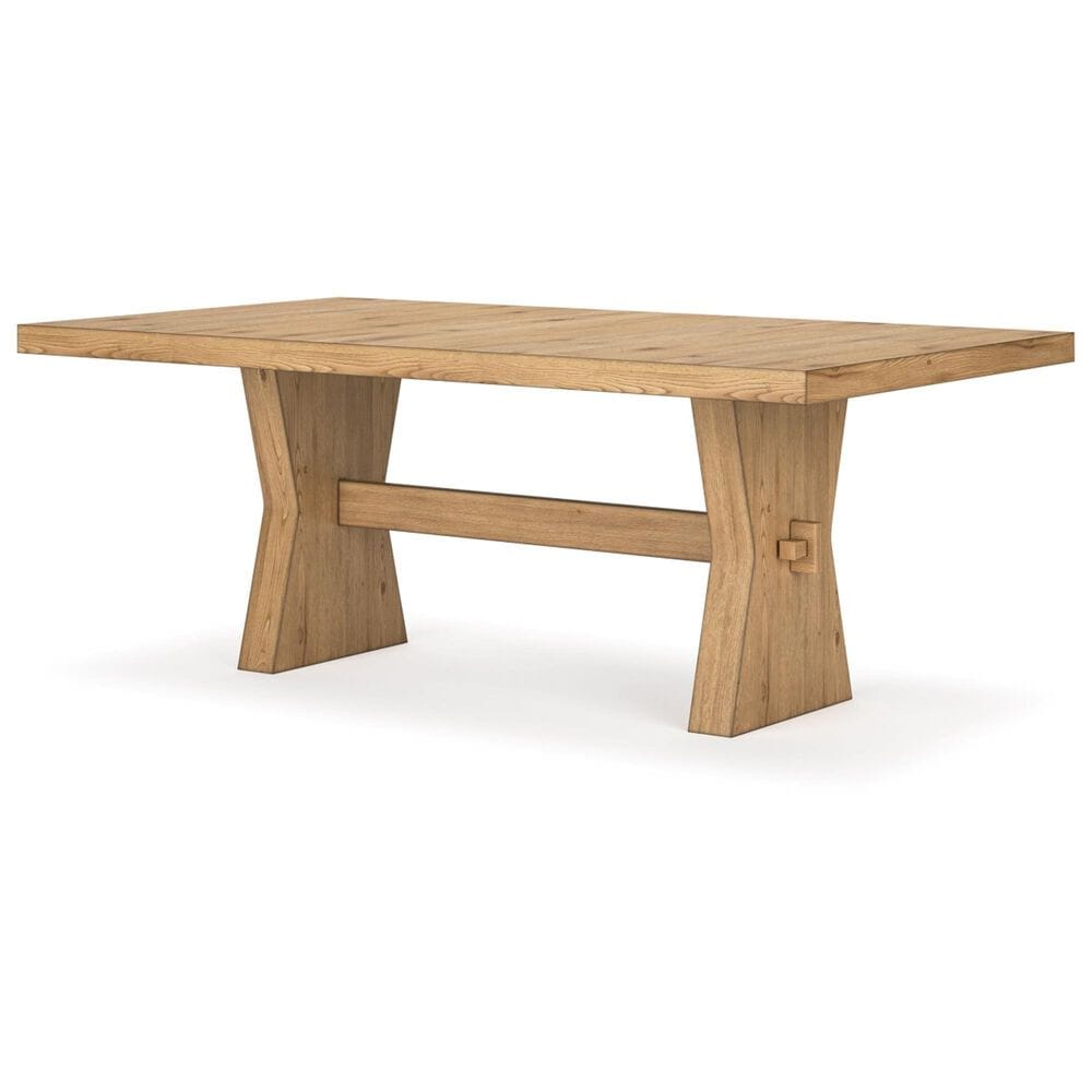 Millenium Galliden Trestle Dining Table in Brown, , large