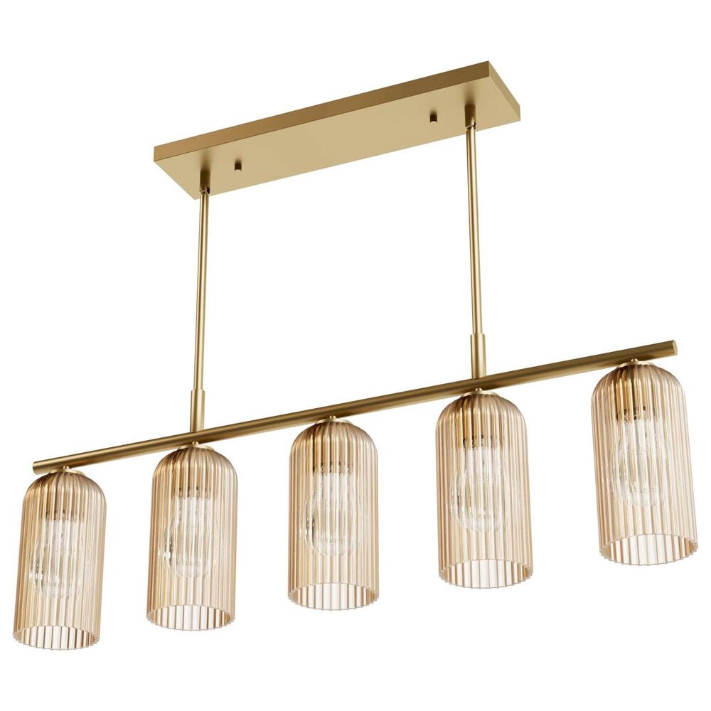 Hunter Beverly Glen Jasmine Roth 5-Light Island Chandelier in Luxe Gold, , large