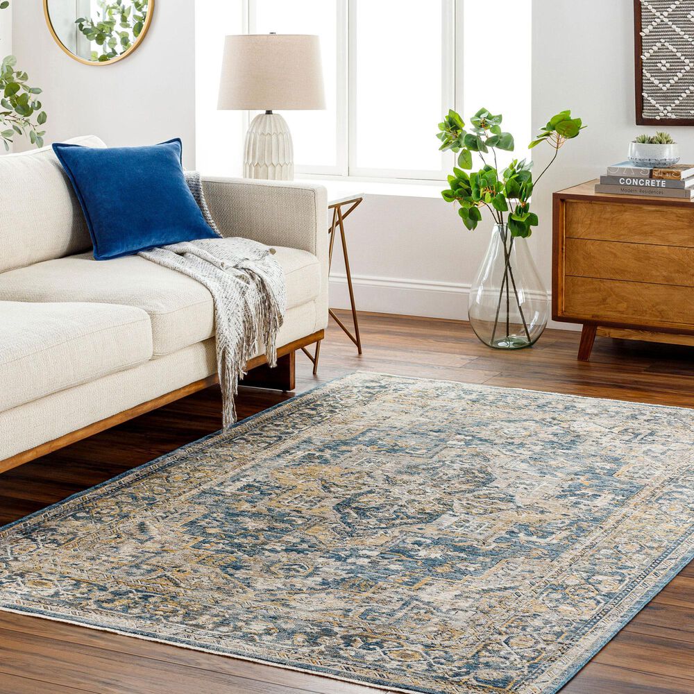 Surya Aspendos APS-2323 10&#39; x 13&#39;11&quot; Teal, Mustard, Black, Medium Gray, Charcoal and Light Beige Area Rug, , large