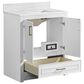 37B Lucerne 30" Single Bathroom Vanity in Bright White with Marble Top and Backsplash, , large