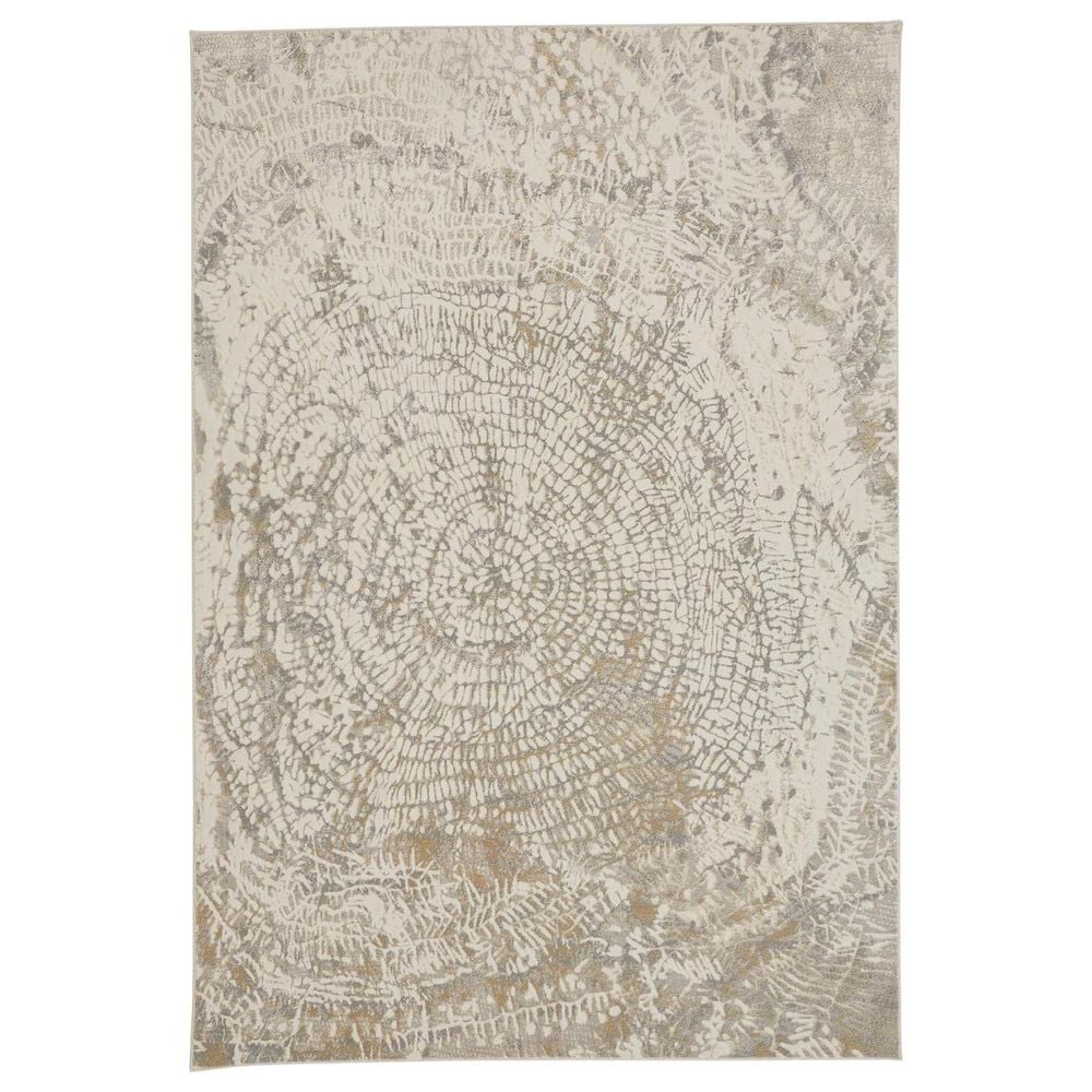 Feizy Parker 9" x 12" Silver and Ivory Area Rug, , large